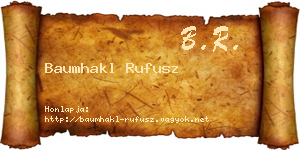 Baumhakl Rufusz névjegykártya